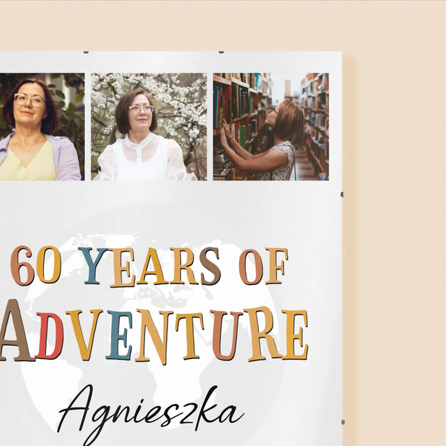 Fotokolaż: 60 Years Of Adventure - Personalizowany Plakat
