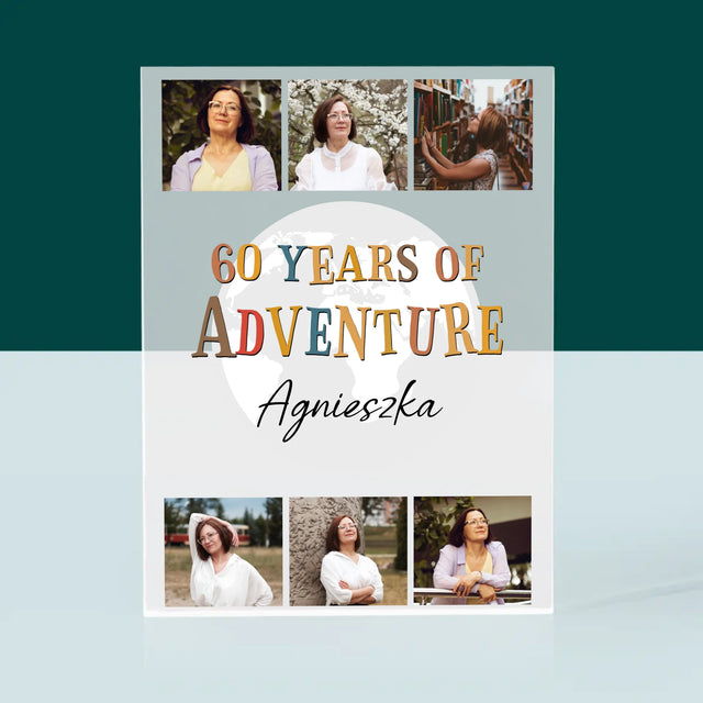 Fotokolaż: 60 Years Of Adventure - Blok Akrylowy z Nadrukiem
