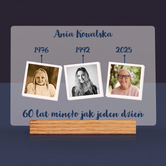 Fotokolaż: 60 Lat Minęło Jak Jeden Dzień - Wydruk Na Szkle Akrylowym