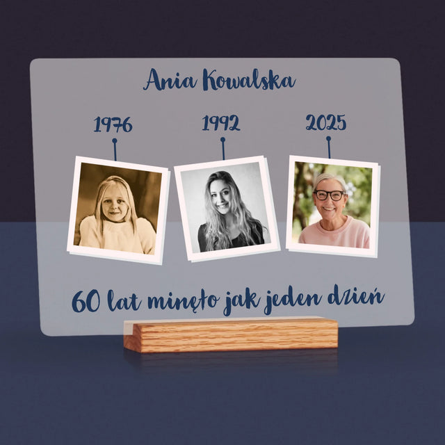 Fotokolaż: 60 Lat Minęło Jak Jeden Dzień - Wydruk Na Szkle Akrylowym