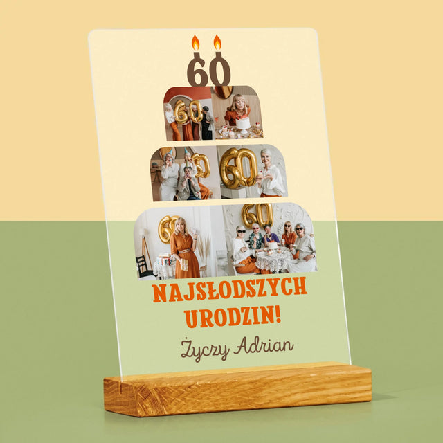 Kształt Ze Zdjęć: Najsłodszych Urodzin - Wydruk Na Szkle Akrylowym