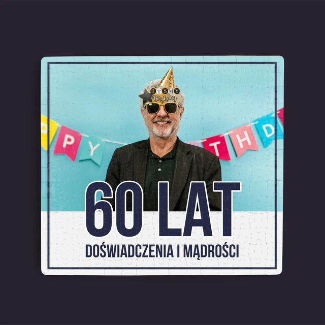 Zdjęcie i Podpis: 60 Lat Doświadczenia i Mądrości - Personalizowane Puzzle
