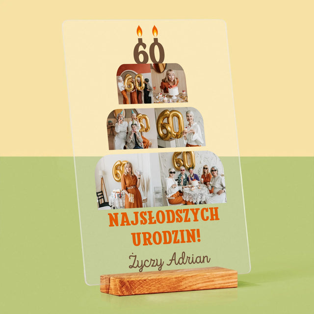 Kształt Ze Zdjęć: Najsłodszych Urodzin - Wydruk Na Szkle Akrylowym