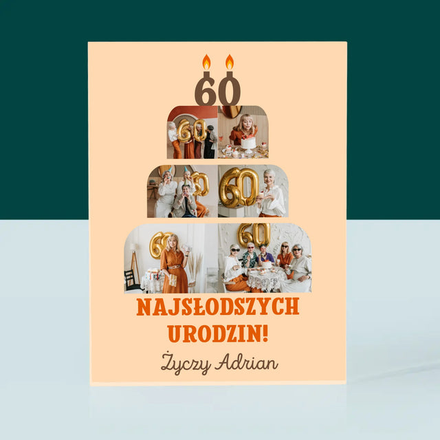 Kształt Ze Zdjęć: Najsłodszych Urodzin - Blok Akrylowy z Nadrukiem