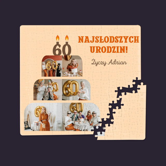 Kształt Ze Zdjęć: Najsłodszych Urodzin - Personalizowane Puzzle