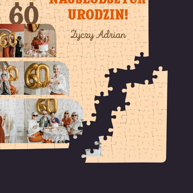 Kształt Ze Zdjęć: Najsłodszych Urodzin - Personalizowane Puzzle