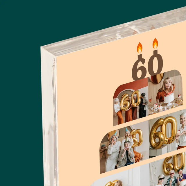 Kształt Ze Zdjęć: Najsłodszych Urodzin - Blok Akrylowy z Nadrukiem