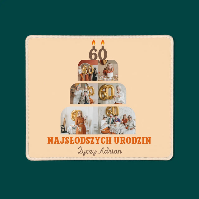 Kształt Ze Zdjęć: Najsłodszych Urodzin - Podkładka Pod Myszkę