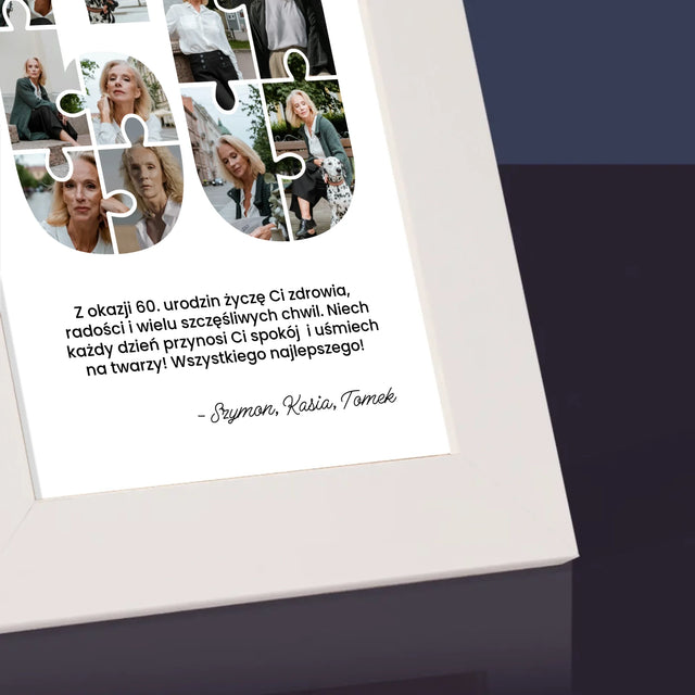 Kształt Ze Zdjęć: 60 Urodziny Puzzle - Ramka Na Zdjęcie