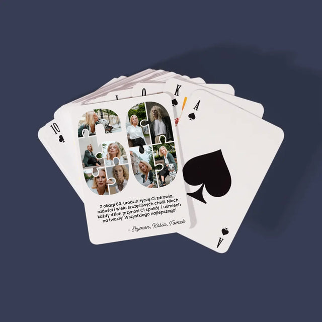 Kształt Ze Zdjęć: 60 Urodziny Puzzle - Karty Do Gry