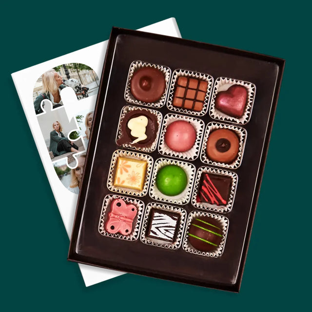 Kształt Ze Zdjęć: 60 Urodziny Puzzle - Personalizowane Praliny