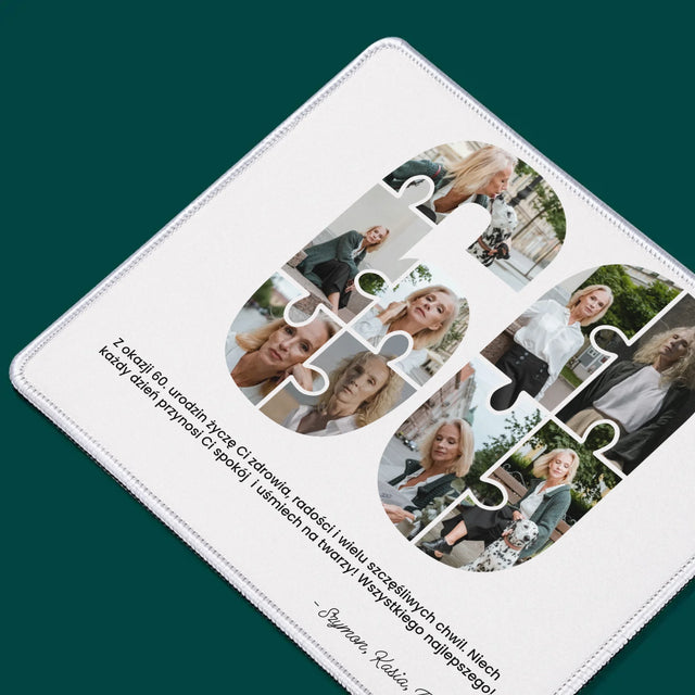 Kształt Ze Zdjęć: 60 Urodziny Puzzle - Podkładka Pod Myszkę