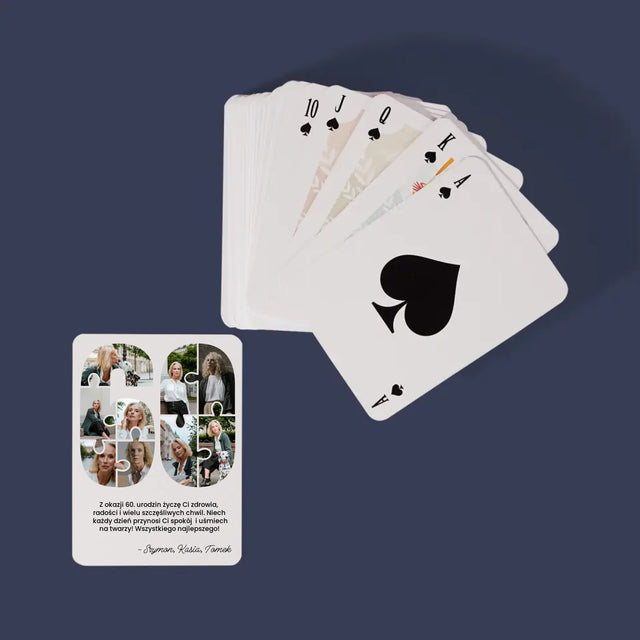 Kształt Ze Zdjęć: 60 Urodziny Puzzle - Karty Do Gry