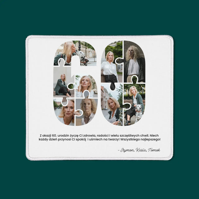 Kształt Ze Zdjęć: 60 Urodziny Puzzle - Podkładka Pod Myszkę