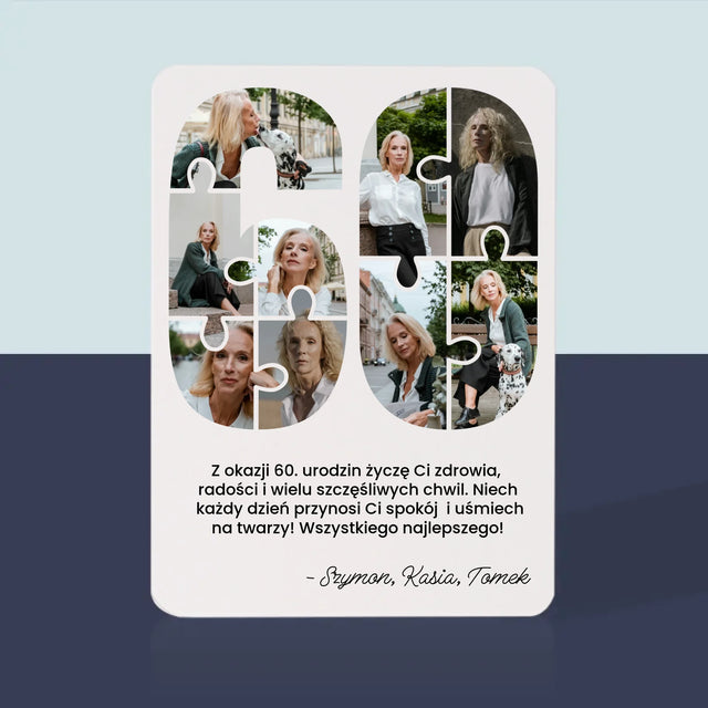 Kształt Ze Zdjęć: 60 Urodziny Puzzle - Karty Do Gry