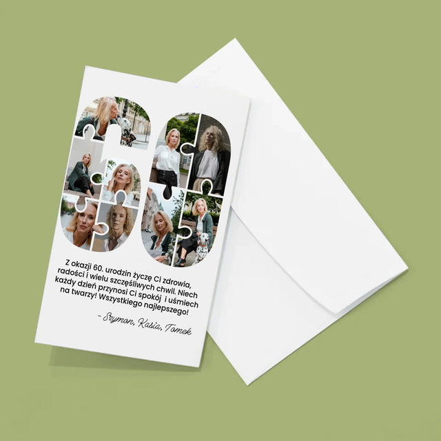 Kształt Ze Zdjęć: 60 Urodziny Puzzle - Duża Harmonijka Ze Zdjęć