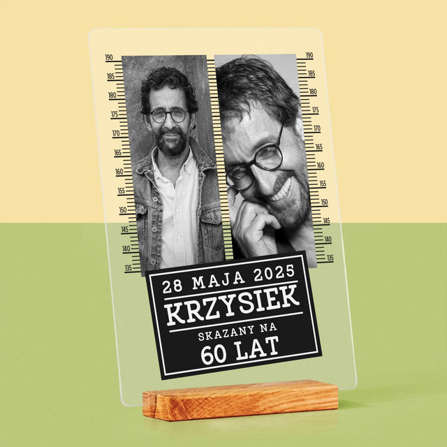 Fotokolaż: Skazany Na 60 Lat - Wydruk Na Szkle Akrylowym