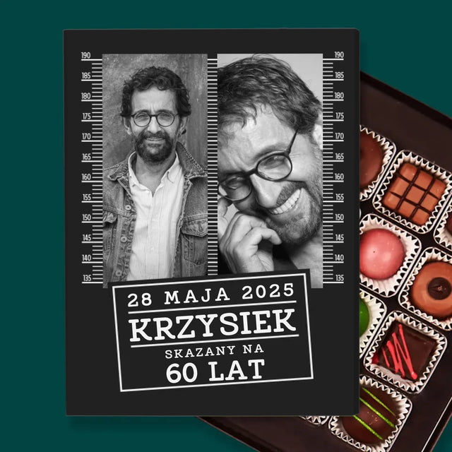 Fotokolaż: Skazany Na 60 Lat - Personalizowane Praliny