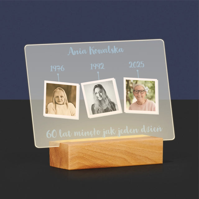 Fotokolaż: 60 Lat Minęło Jak Jeden Dzień - Wydruk Na Szkle Akrylowym