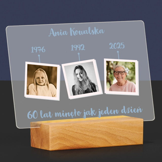Fotokolaż: 60 Lat Minęło Jak Jeden Dzień - Wydruk Na Szkle Akrylowym