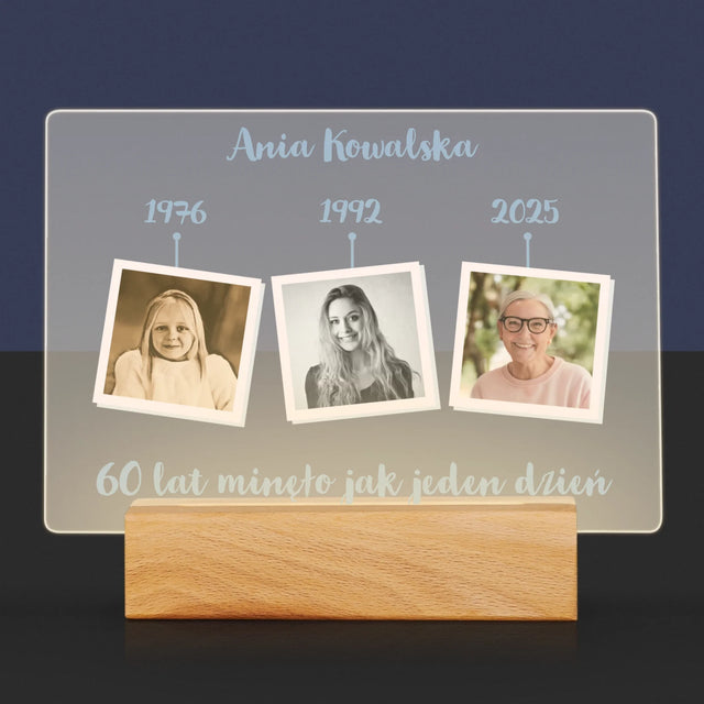 Fotokolaż: 60 Lat Minęło Jak Jeden Dzień - Wydruk Na Szkle Akrylowym