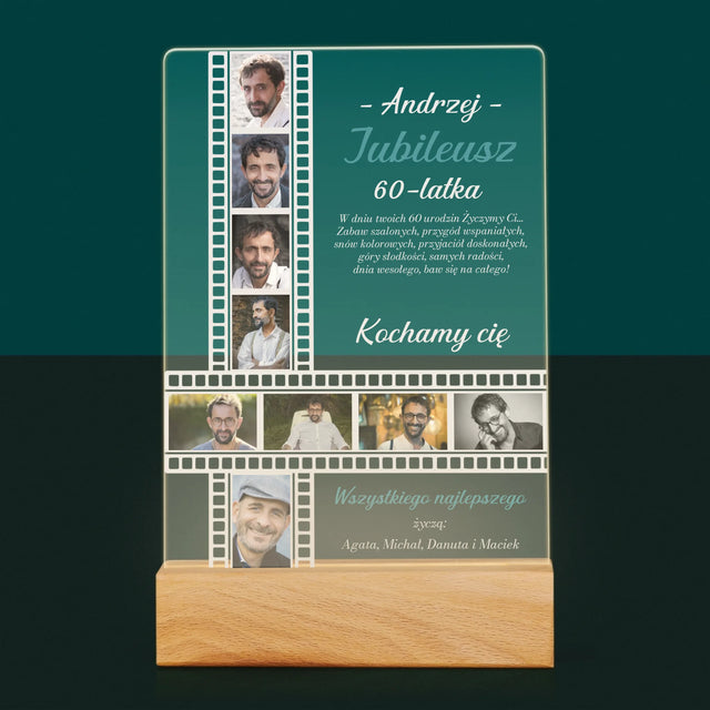 Fotokolaż: Jubileusz 60-Latka - Wydruk Na Szkle Akrylowym