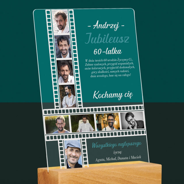 Fotokolaż: Jubileusz 60-Latka - Wydruk Na Szkle Akrylowym