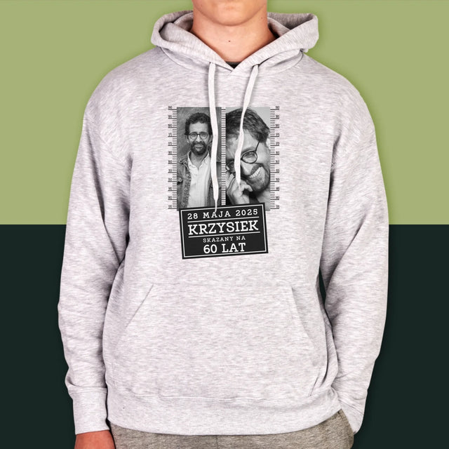 Fotokolaż: Skazany Na 60 Lat - Bluza Męska z Kapturem