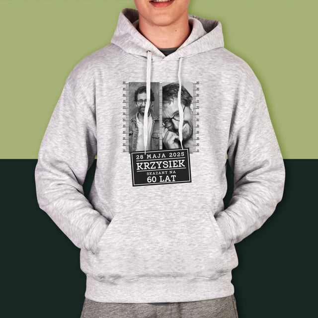 Fotokolaż: Skazany Na 60 Lat - Bluza Męska z Kapturem