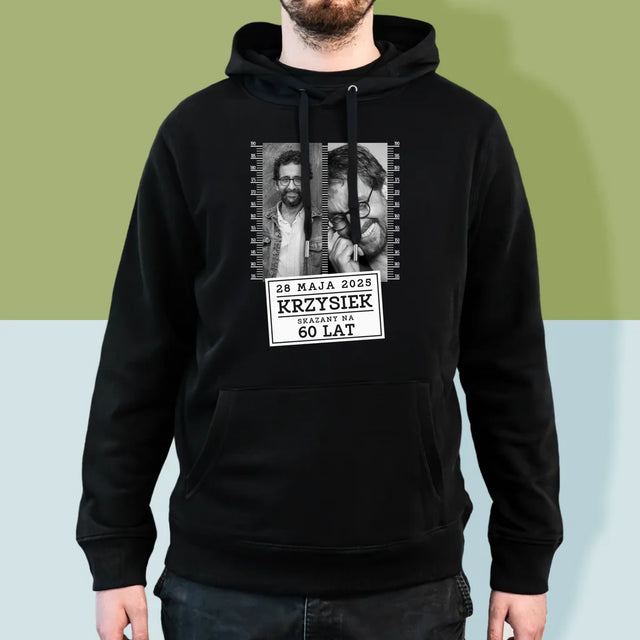 Fotokolaż: Skazany Na 60 Lat - Bluza Męska z Kapturem