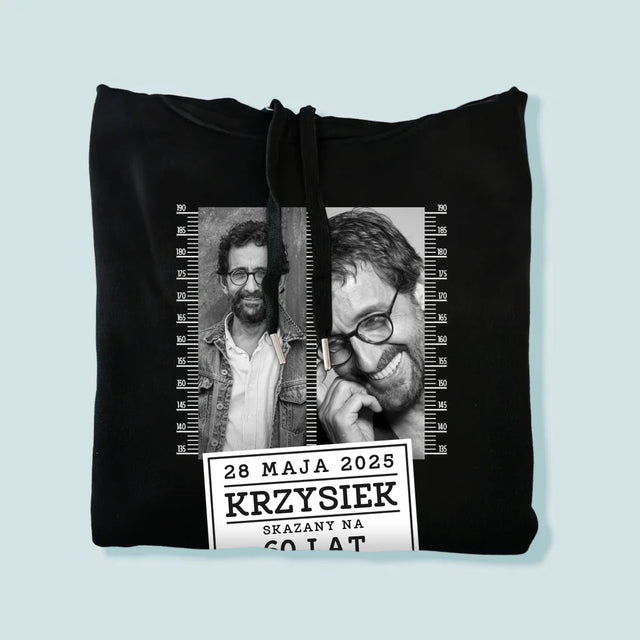 Fotokolaż: Skazany Na 60 Lat - Bluza Męska z Kapturem