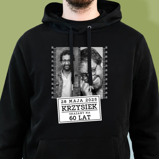 Fotokolaż: Skazany Na 60 Lat - Bluza Męska z Kapturem