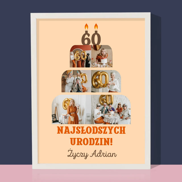 Kształt Ze Zdjęć: Najsłodszych Urodzin - Wydruk Obramowany