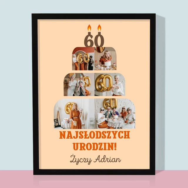 Kształt Ze Zdjęć: Najsłodszych Urodzin - Wydruk Obramowany