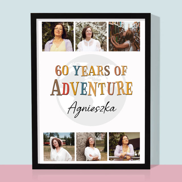 Fotokolaż: 60 Years Of Adventure - Wydruk Obramowany