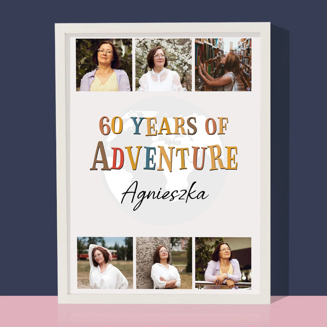 Fotokolaż: 60 Years Of Adventure - Wydruk Obramowany