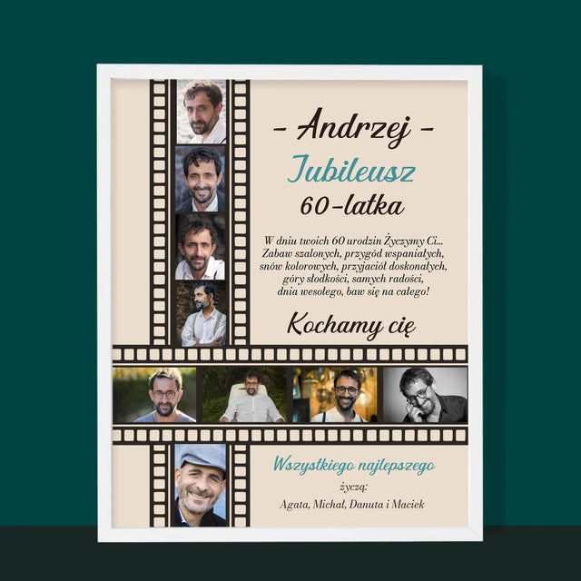 Fotokolaż: Jubileusz 60-Latka - Wydruk Obramowany