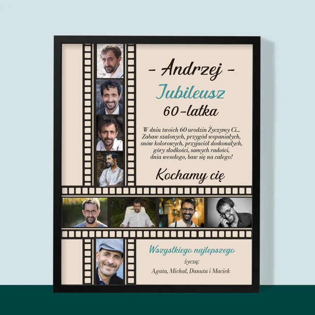 Fotokolaż: Jubileusz 60-Latka - Wydruk Obramowany