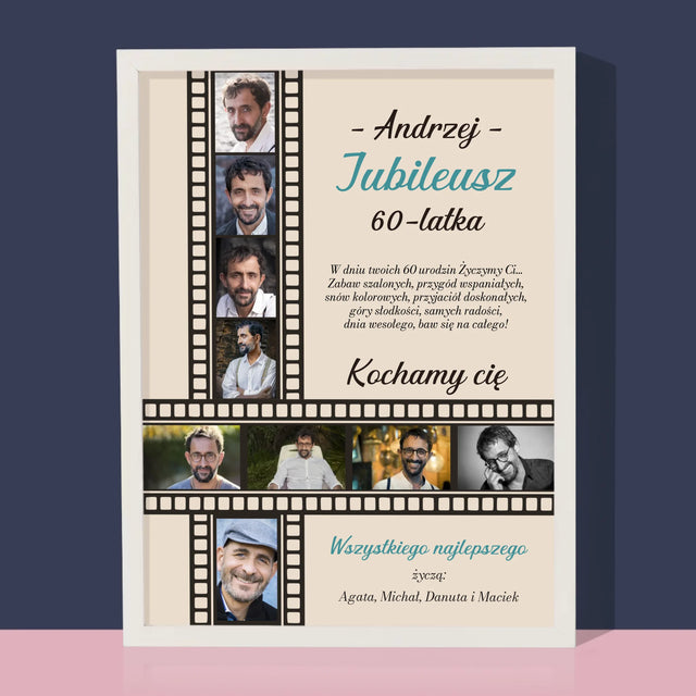 Fotokolaż: Jubileusz 60-Latka - Wydruk Obramowany