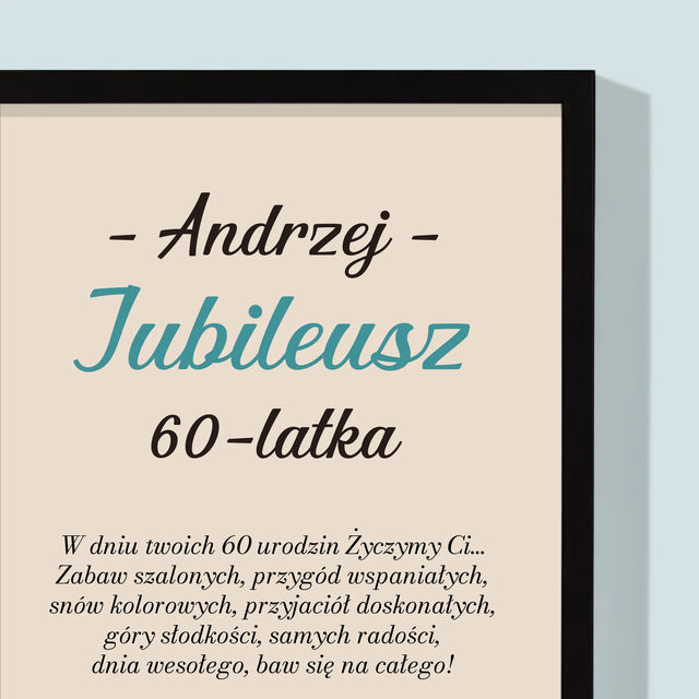 Fotokolaż: Jubileusz 60-Latka - Wydruk Obramowany