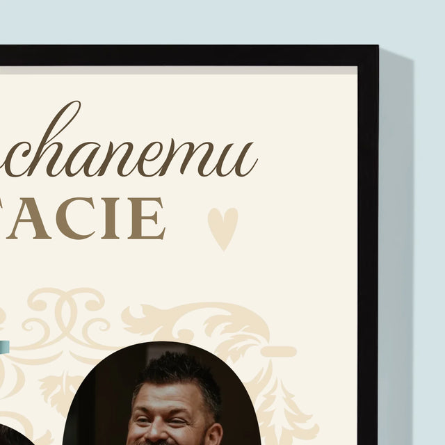 Słowo Ze Zdjęć: Kochanemu Tacie z Okazji 60 Urodzin - Wydruk Obramowany