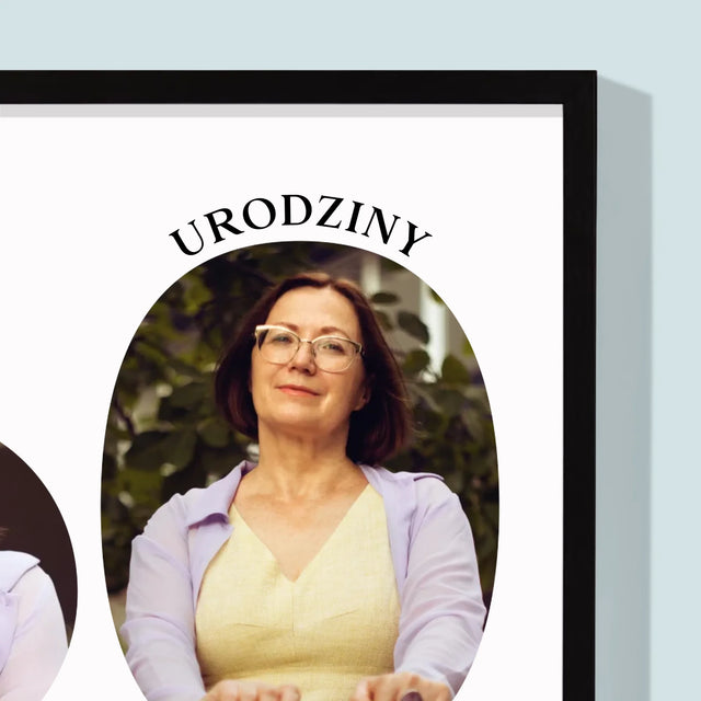 Słowo Ze Zdjęć: 60 Urodziny Samych Pięknych Chwil - Wydruk Obramowany