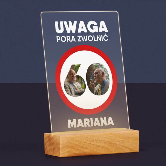 Słowo Ze Zdjęć: 60 Pora Zwolnić - Wydruk Na Szkle Akrylowym