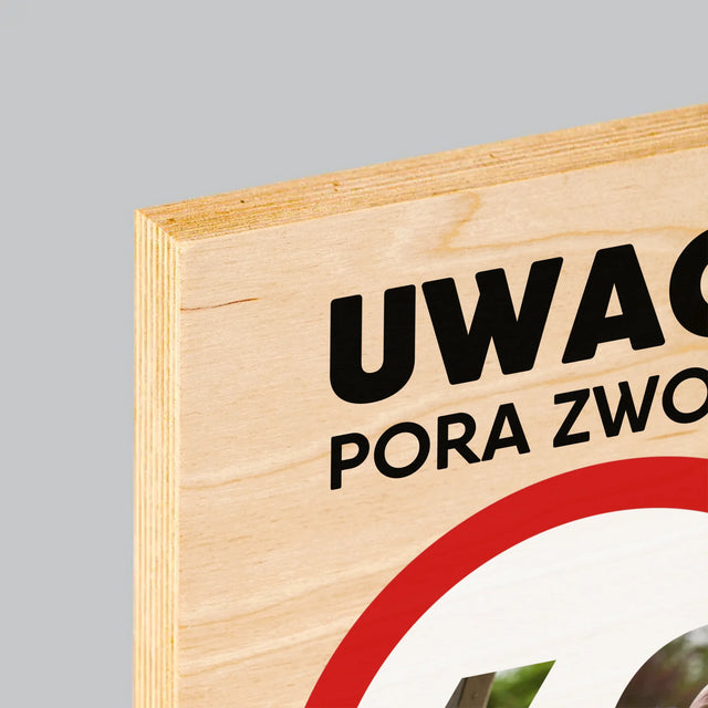 Słowo Ze Zdjęć: 60 Pora Zwolnić - Wydruk Na Drewnie