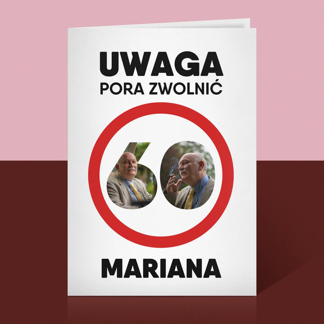 Słowo Ze Zdjęć: 60 Pora Zwolnić - Kartka z Życzeniami
