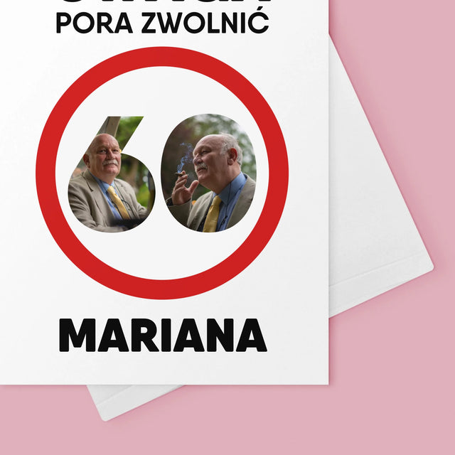 Słowo Ze Zdjęć: 60 Pora Zwolnić - Kartka z Życzeniami