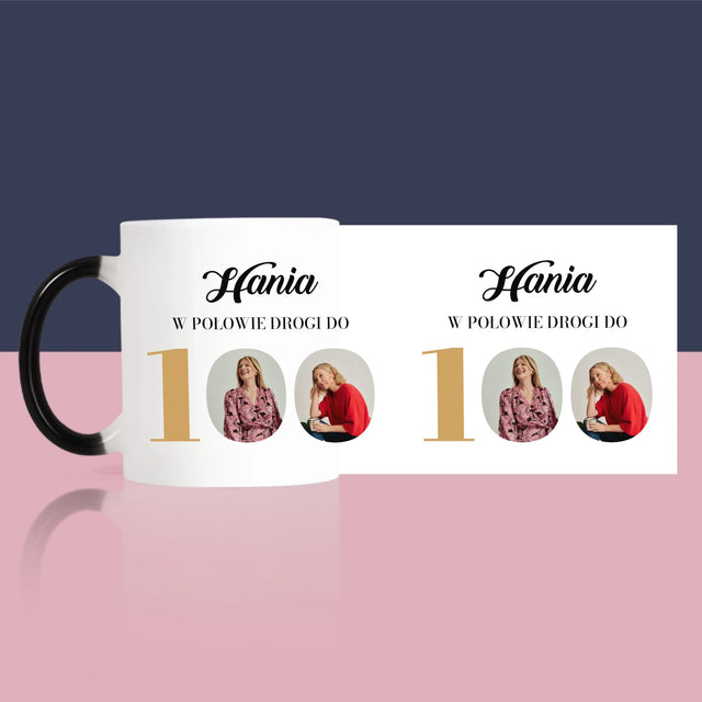 Fotokolaż: W Połowie Drogi Do 100 - Kubek z Nadrukiem
