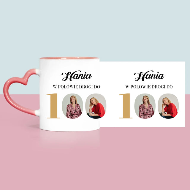 Fotokolaż: W Połowie Drogi Do 100 - Kubek z Nadrukiem