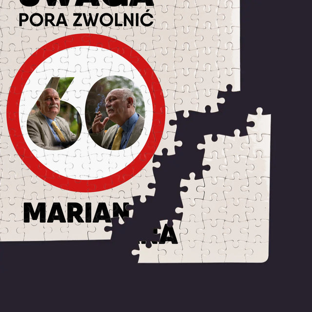 Słowo Ze Zdjęć: 60 Pora Zwolnić - Personalizowane Puzzle