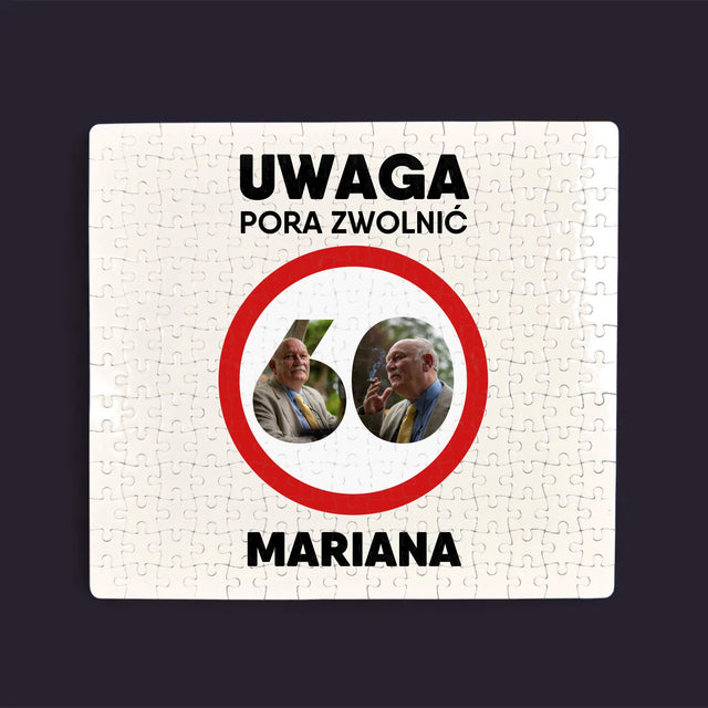 Słowo Ze Zdjęć: 60 Pora Zwolnić - Personalizowane Puzzle